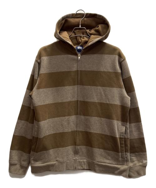 stussy（ステューシー）stussy (ステューシー) 紺タグジップパーカー ブラウン サイズ:Ｌの古着・服飾アイテム