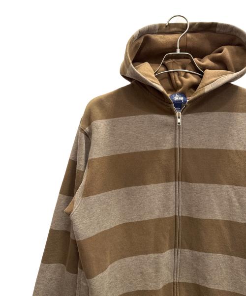 stussy（ステューシー）stussy (ステューシー) 紺タグジップパーカー ブラウン サイズ:Ｌの古着・服飾アイテム