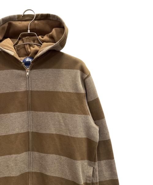 stussy（ステューシー）stussy (ステューシー) 紺タグジップパーカー ブラウン サイズ:Ｌの古着・服飾アイテム