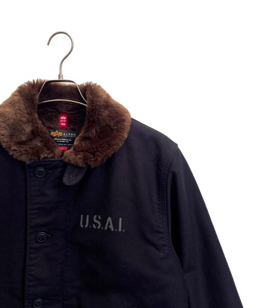 ALPHA INDUSTRIES（アルファインダストリーズ）ALPHA INDUSTRIES (アルファインダストリーズ) デッキジャケット ネイビー サイズ:Ｌの古着・服飾アイテム