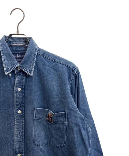 POLO RALPH LAUREN（ポロ・ラルフローレン）POLO RALPH LAUREN (ポロ・ラルフローレン) 90'sポロベアデニムシャツ インディゴ サイズ:Мの古着・服飾アイテム