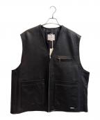 COOTIE PRODUCTIONSクーティープロダクツ）の古着「Leather Work Vest」｜ブラック