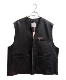 COOTIE PRODUCTIONS（クーティープロダクツ）の古着「Leather Work Vest」｜ブラック