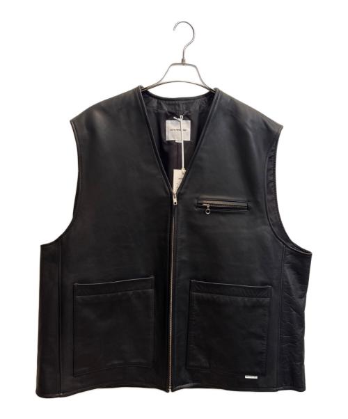 COOTIE PRODUCTIONS（クーティープロダクツ）COOTIE PRODUCTIONS (クーティープロダクツ) Leather Work Vest ブラック サイズ:XLの古着・服飾アイテム