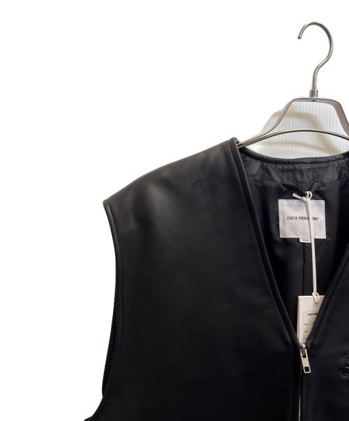 COOTIE PRODUCTIONS（クーティープロダクツ）COOTIE PRODUCTIONS (クーティープロダクツ) Leather Work Vest ブラック サイズ:XLの古着・服飾アイテム