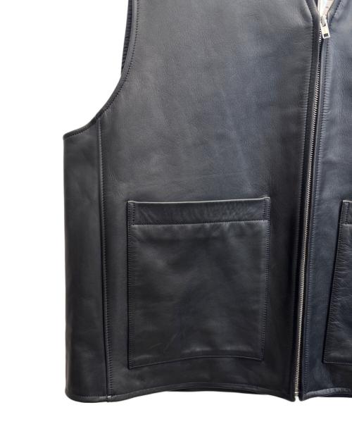 COOTIE PRODUCTIONS（クーティープロダクツ）COOTIE PRODUCTIONS (クーティープロダクツ) Leather Work Vest ブラック サイズ:XLの古着・服飾アイテム