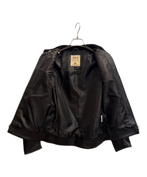 666（666）666 (666) レザージャケット ブラック サイズ:36の古着・服飾アイテム