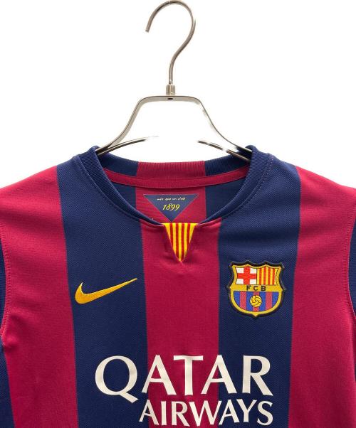 NIKE（ナイキ）NIKE (ナイキ) FCバルセロナ 2014-2015 ネイマール ユニフォーム ネイビー×レッド サイズ:Ｌの古着・服飾アイテム