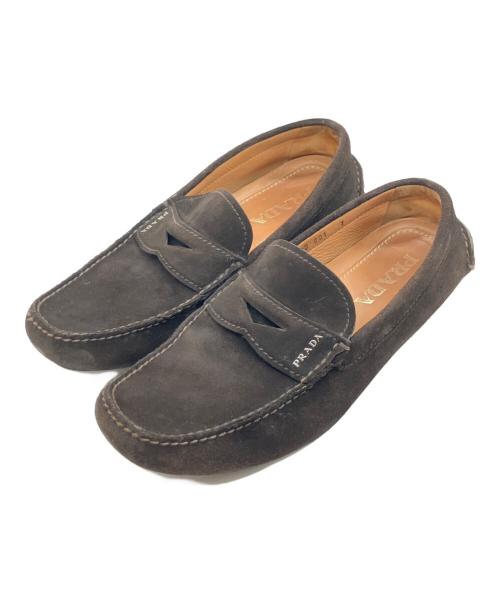 PRADA（プラダ）PRADA (プラダ) ドライビングシューズ ブラウン サイズ:SIZE 26cm(UK7)の古着・服飾アイテム