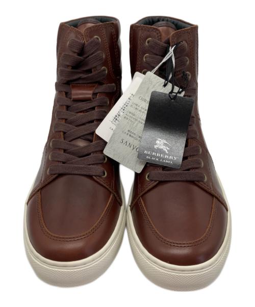 BURBERRY BLACK LABEL（バーバリーブラックレーベル）BURBERRY BLACK LABEL (バーバリーブラックレーベル) ハイカットスニーカー ブラウン サイズ:SIZE 1の古着・服飾アイテム