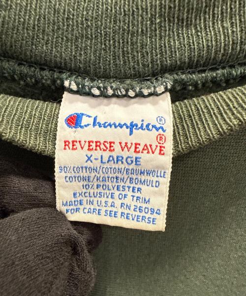 Champion REVERSE WEAVE（チャンピオン リバース ウィーブ）Champion REVERSE WEAVE (チャンピオン リバース ウィーブ) 90's後期 クルーネックスウェット グリーン サイズ:XLの古着・服飾アイテム