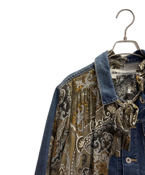 JUNYA WATANABE COMME des GARCONS（(ジュンヤワタナベ コムデギャルソン）JUNYA WATANABE COMME des GARCONS ((ジュンヤワタナベ コムデギャルソン) ペイズリーワンピースドッキングデニムジャケット インディゴ サイズ:XSの古着・服飾アイテム