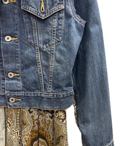 JUNYA WATANABE COMME des GARCONS（(ジュンヤワタナベ コムデギャルソン）JUNYA WATANABE COMME des GARCONS ((ジュンヤワタナベ コムデギャルソン) ペイズリーワンピースドッキングデニムジャケット インディゴ サイズ:XSの古着・服飾アイテム