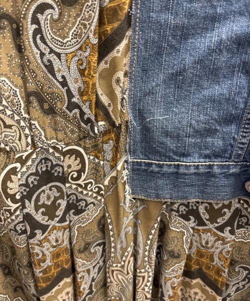 JUNYA WATANABE COMME des GARCONS（(ジュンヤワタナベ コムデギャルソン）JUNYA WATANABE COMME des GARCONS ((ジュンヤワタナベ コムデギャルソン) ペイズリーワンピースドッキングデニムジャケット インディゴ サイズ:XSの古着・服飾アイテム