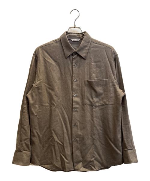 AURALEE（オーラリー）AURALEE (オーラリー) SUPER LIGHT WOOL SHIRT ブラウン サイズ:3の古着・服飾アイテム