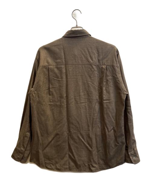 AURALEE（オーラリー）AURALEE (オーラリー) SUPER LIGHT WOOL SHIRT ブラウン サイズ:3の古着・服飾アイテム