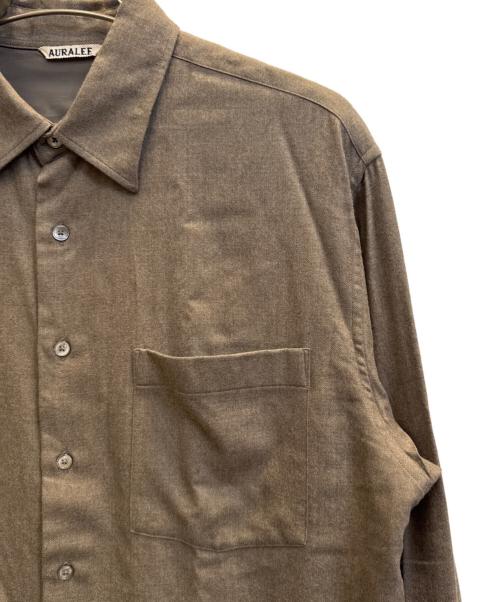 AURALEE（オーラリー）AURALEE (オーラリー) SUPER LIGHT WOOL SHIRT ブラウン サイズ:3の古着・服飾アイテム