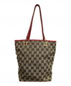 GUCCIグッチ）の古着「ミニトートバッグ」｜レッド×ブラウン
