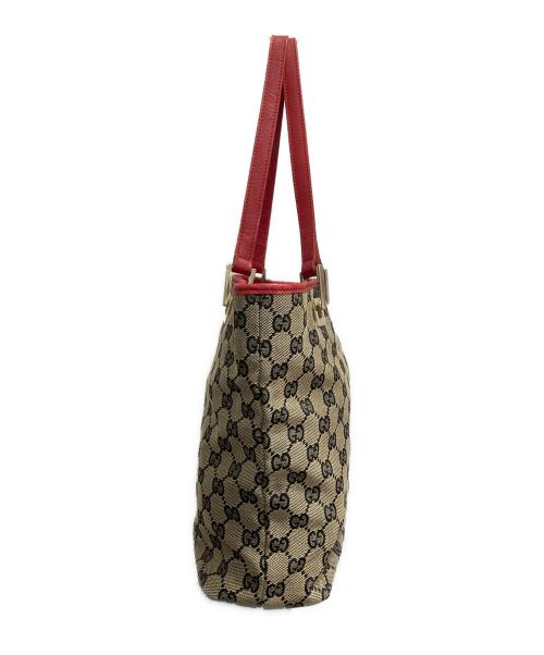 GUCCI（グッチ）GUCCI (グッチ) ミニトートバッグ レッド×ブラウンの古着・服飾アイテム