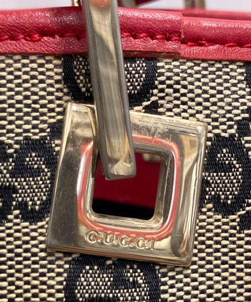 GUCCI（グッチ）GUCCI (グッチ) ミニトートバッグ レッド×ブラウンの古着・服飾アイテム