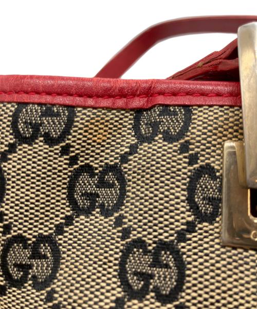 GUCCI（グッチ）GUCCI (グッチ) ミニトートバッグ レッド×ブラウンの古着・服飾アイテム