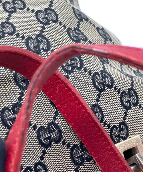 GUCCI（グッチ）GUCCI (グッチ) ミニトートバッグ レッド×ブラウンの古着・服飾アイテム