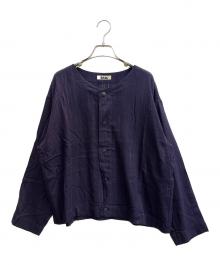 inn ISSEY MIYAKE（イッセイミヤケ）の古着「ノーカラーシャツ」｜ネイビー