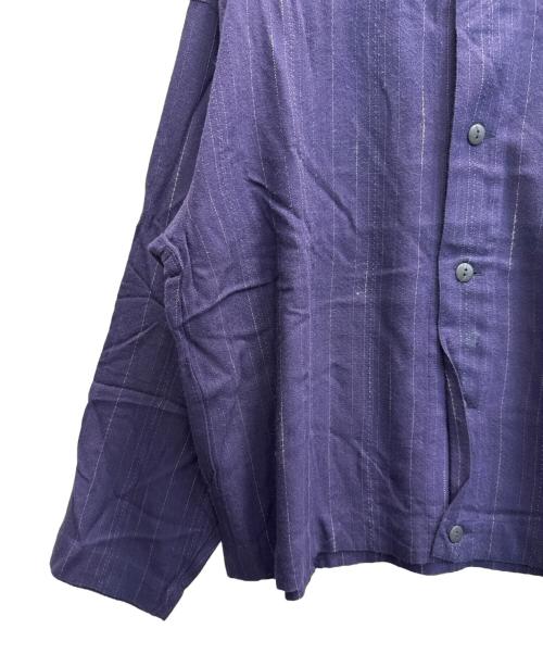 inn ISSEY MIYAKE（イッセイミヤケ）inn ISSEY MIYAKE (イッセイミヤケ) ノーカラーシャツ ネイビー サイズ:Мの古着・服飾アイテム