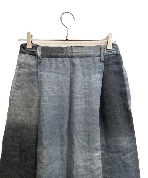 ISSEY MIYAKE（イッセイミヤケ）ISSEY MIYAKE (イッセイミヤケ) リネンスカート ブルー サイズ:Мの古着・服飾アイテム