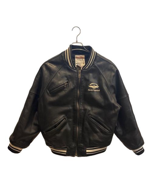 AVIREX（アヴィレックス）AVIREX (アヴィレックス) レザースタジャン ブラック サイズ:XSの古着・服飾アイテム