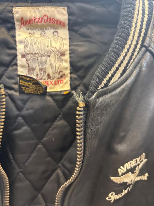AVIREX（アヴィレックス）AVIREX (アヴィレックス) レザースタジャン ブラック サイズ:XSの古着・服飾アイテム