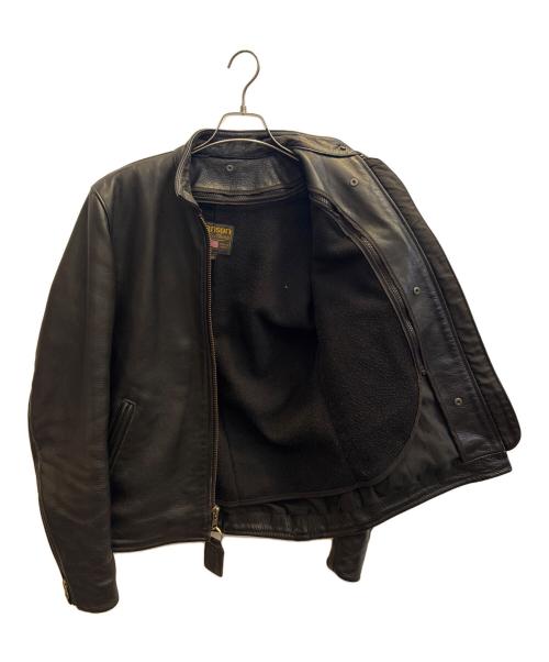 VANSON（バンソン）VANSON (バンソン) シングルライダースジャケット ブラック サイズ:38の古着・服飾アイテム