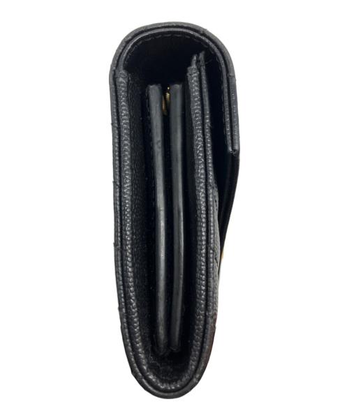 Saint Laurent Paris（サンローランパリ）Saint Laurent Paris (サンローランパリ) ラージフラップ Vステッチ 長財布 ブラックの古着・服飾アイテム