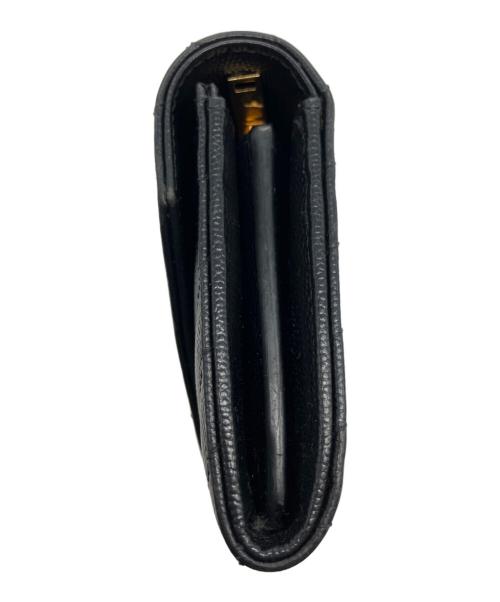 Saint Laurent Paris（サンローランパリ）Saint Laurent Paris (サンローランパリ) ラージフラップ Vステッチ 長財布 ブラックの古着・服飾アイテム