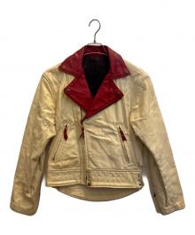 Langlitz Leathers（ラングリッツレザー）の古着「80'sダブルライダースジャケット」｜ホワイト×レッド