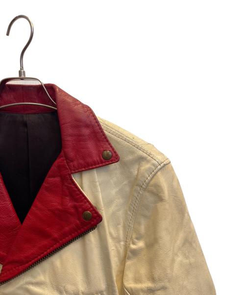 Langlitz Leathers（ラングリッツレザー）Langlitz Leathers (ラングリッツレザー) 80'sダブルライダースジャケット ホワイト×レッド サイズ:不明の古着・服飾アイテム