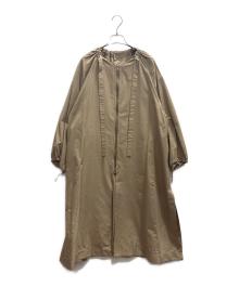 ebure（エブール）の古着「ライトタフタノーカラーコート」｜ブラウン