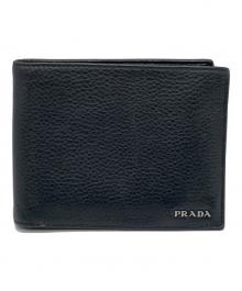 PRADA（プラダ）の古着「2つ折り財布」｜ブラック