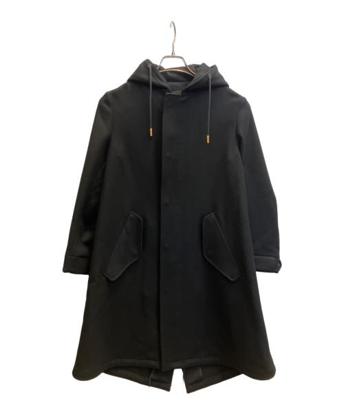 THE RERACS（ザ リラクス）THE RERACS (ザ リラクス) フーデットウールコート ブラック サイズ:36の古着・服飾アイテム
