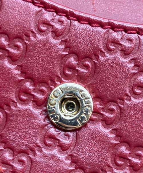 GUCCI（グッチ）GUCCI (グッチ) グッチシマ　2つ折り財布 レッドの古着・服飾アイテム