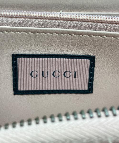 GUCCI（グッチ）GUCCI (グッチ) GGマーモント　ゴーストプリント　ラウンドファスナー財布 ピンクの古着・服飾アイテム