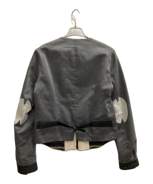 Dickies（ディッキーズ）Dickies (ディッキーズ) TAKAHIROMIYASHITA TheSoloIst. (タカヒロミヤシタ ザソロイスト) ブランケットライナー再構築ノーカラージャケット グレー サイズ:SIZE Mの古着・服飾アイテム