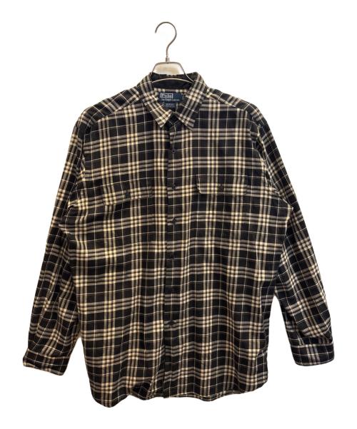 POLO RALPH LAUREN（ポロ・ラルフローレン）POLO RALPH LAUREN (ポロ・ラルフローレン) 長袖シャツ　BENFORD ブラック×ホワイト サイズ:Ｌの古着・服飾アイテム