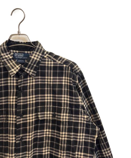 POLO RALPH LAUREN（ポロ・ラルフローレン）POLO RALPH LAUREN (ポロ・ラルフローレン) 長袖シャツ　BENFORD ブラック×ホワイト サイズ:Ｌの古着・服飾アイテム