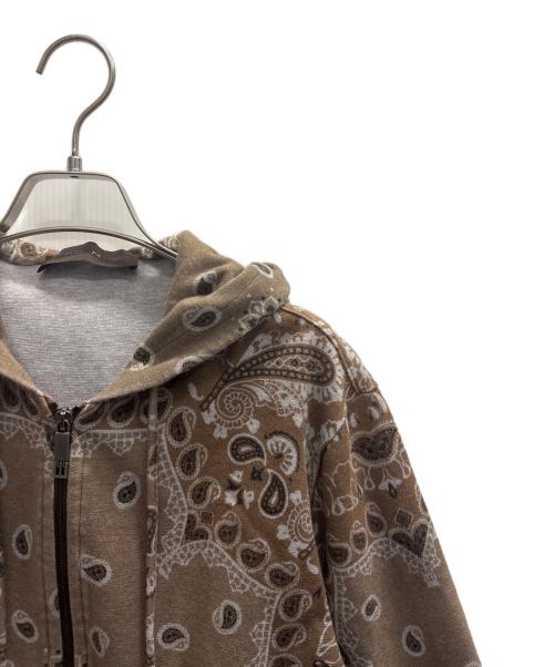 ETRO（エトロ）ETRO (エトロ) 総柄ジップパーカー ブラウン サイズ:Мの古着・服飾アイテム