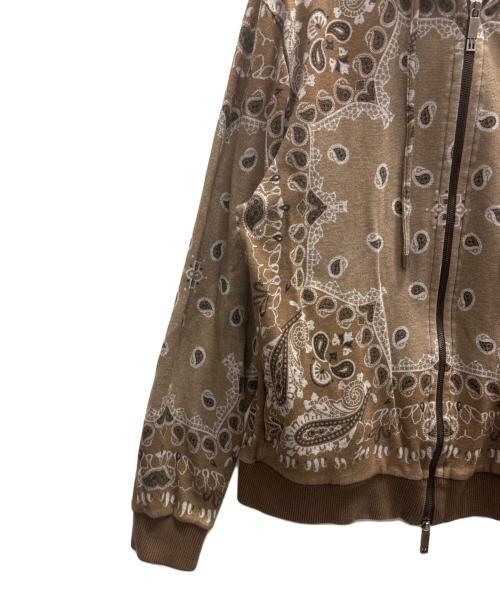 ETRO（エトロ）ETRO (エトロ) 総柄ジップパーカー ブラウン サイズ:Мの古着・服飾アイテム