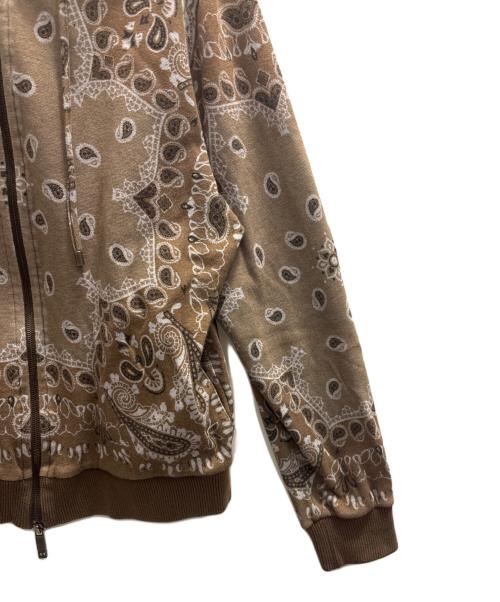 ETRO（エトロ）ETRO (エトロ) 総柄ジップパーカー ブラウン サイズ:Мの古着・服飾アイテム