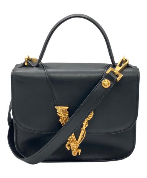 VERSACE（ヴェルサーチ）VERSACE (ヴェルサーチ) ヴィルトゥス　スモールショルダーバッグ ブラックの古着・服飾アイテム