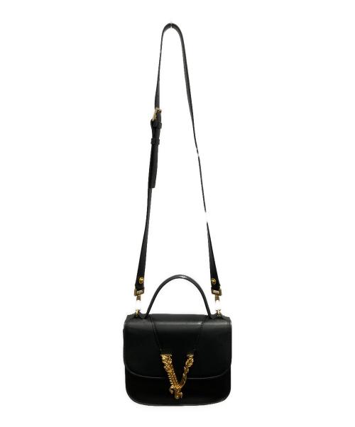 VERSACE（ヴェルサーチ）VERSACE (ヴェルサーチ) ヴィルトゥス　スモールショルダーバッグ ブラックの古着・服飾アイテム