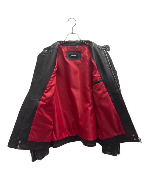 DIESEL（ディーゼル）DIESEL (ディーゼル) シングルライダースジャケット ブラック サイズ:Ｌの古着・服飾アイテム